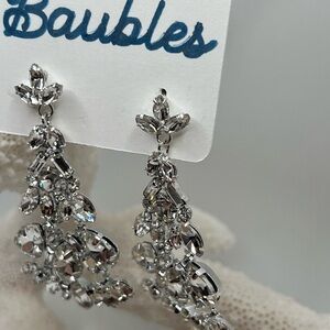 Elegant Silver Crystal Earrings